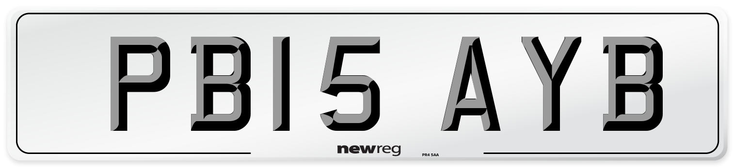 PB15 AYB Number Plate from New Reg